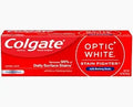 Colgate Optic White Stain Fighter with Baking Soda Stain Removal Toothpaste Clean Mint, 4.2 oz